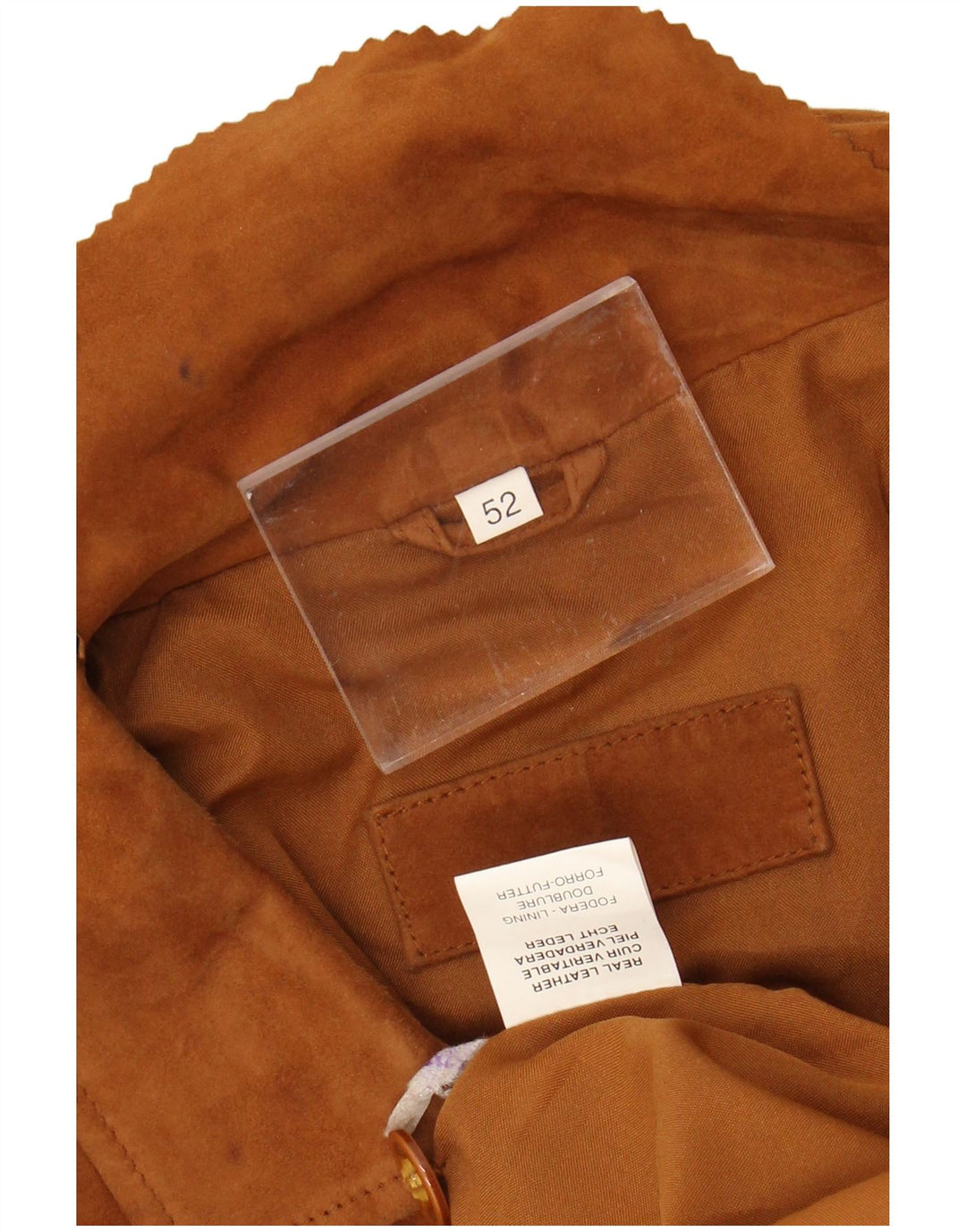 VINTAGE Herre ruskindsjakke IT 52 XL Beige Læder