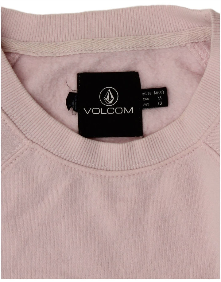 Volcom Womens Grafisk Sweatshirt Jumper US 8 Medium Pink Bomuld