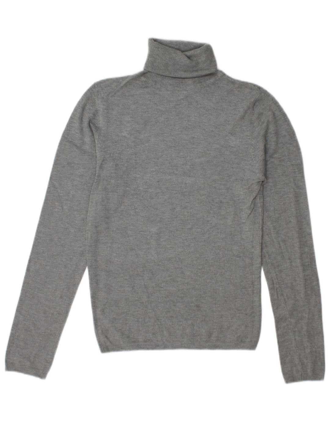 Zara Dame Rullehals Sweater UK 10 Small Grey Rayon