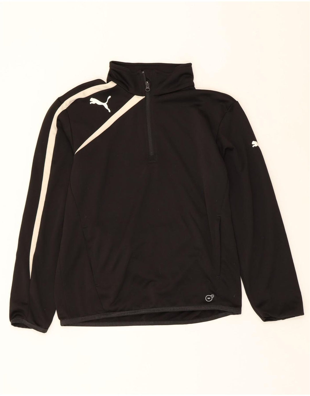 PUMA Mens Zip Neck Pullover Tracksuit Top Small Black Vintage Puma and Second-Hand Puma from Messina Hembry 