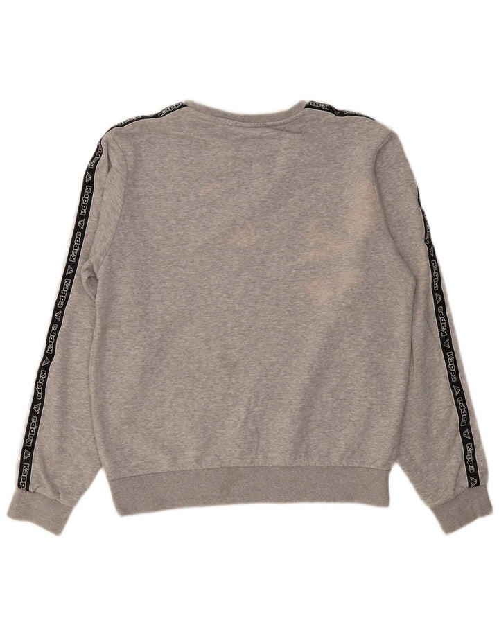 KAPPA Grafisk sweatshirt til mænd, stor grå bomuld