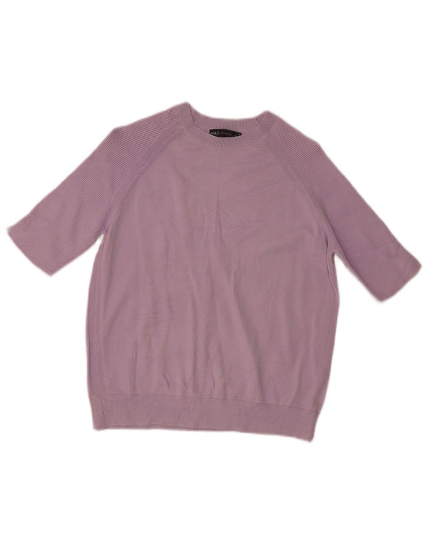 Marks & Spencer Dame Boat Neck Jumper Sweater UK 12 Medium Purple