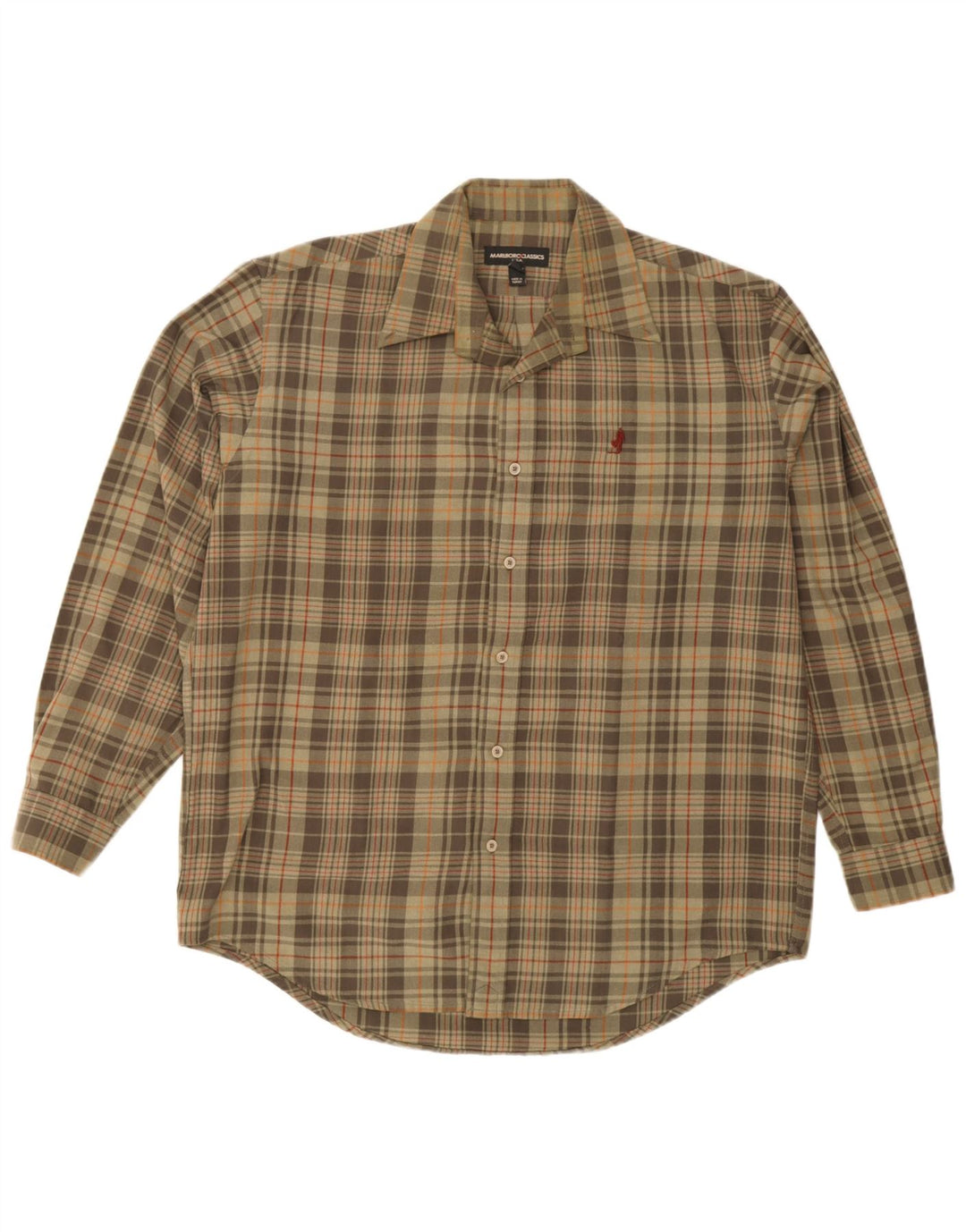 Marlboro Classics Herre Flanellskjorte Stor Khaki Ternet