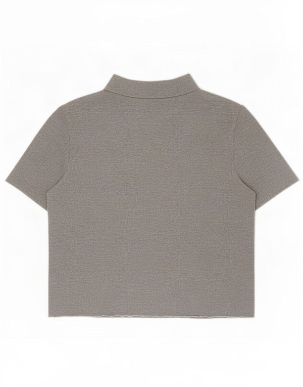 Zara Womens Trafaluc Crop T-Shirt Top UK 10 Small Grey Polyester