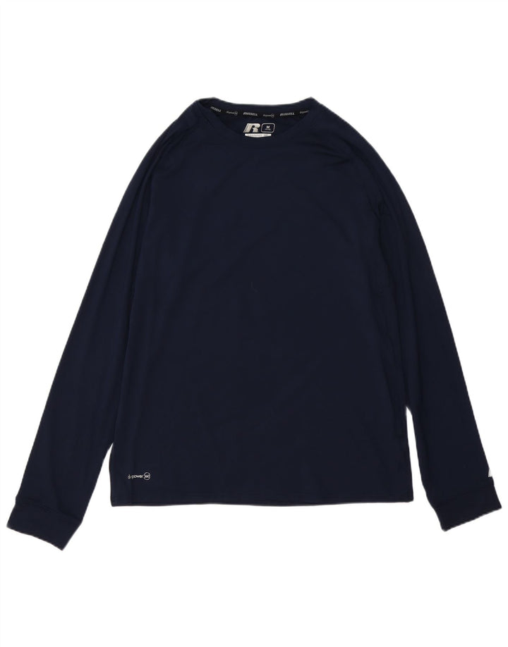 RUSSELL ATHLETIC Herre top langærmet UK 38/40 medium marineblå polyester