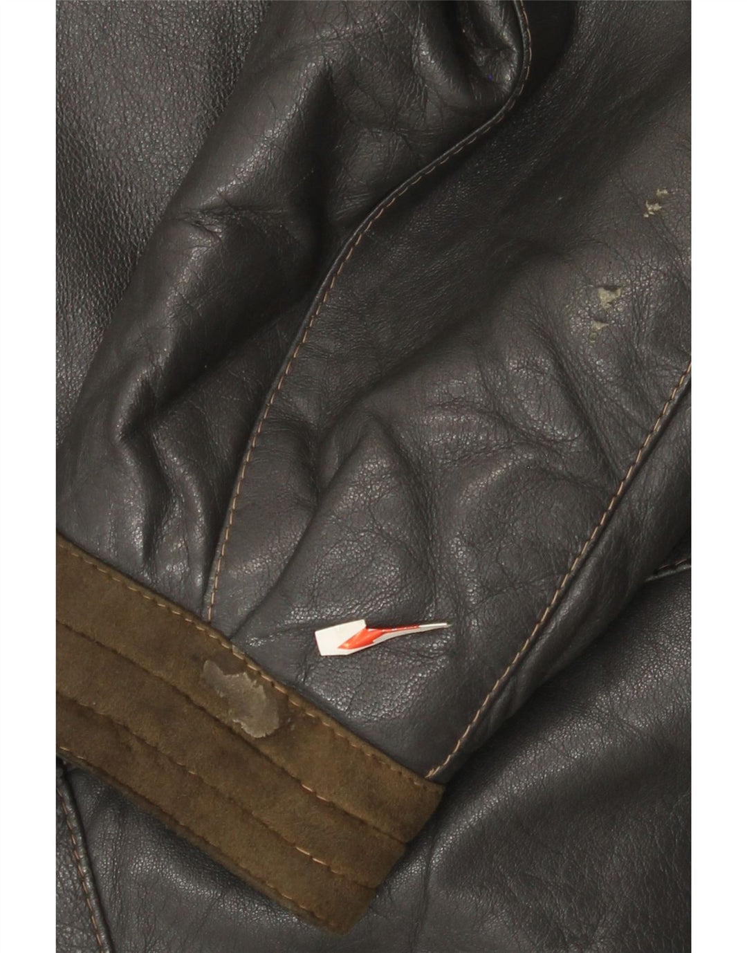 Vintage læderjakke til kvinder IT 44 Medium Grey Colourblock læder