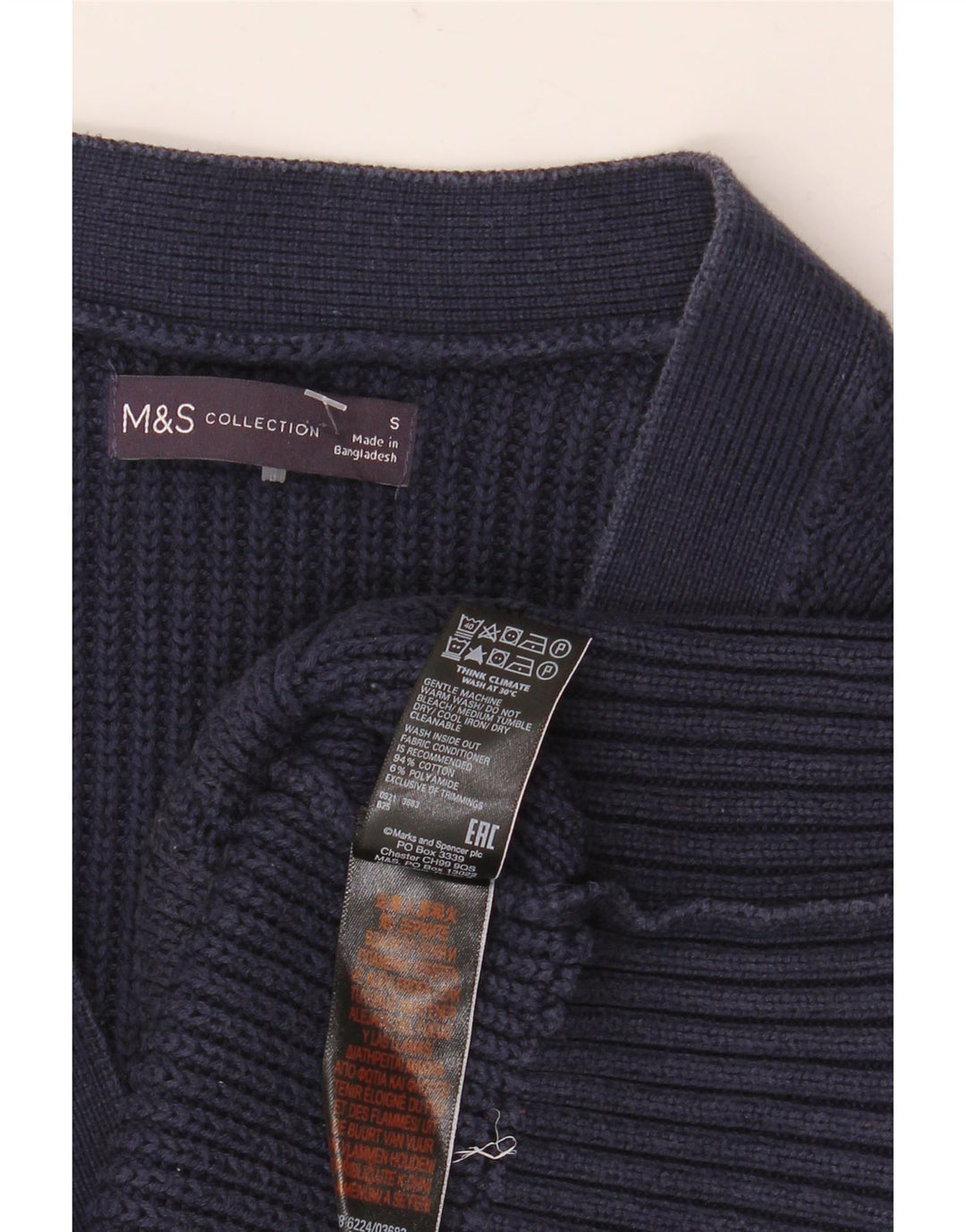 Marks & Spencer Dame Oversized Cardigan Sweater UK 10 Small Navy Blue