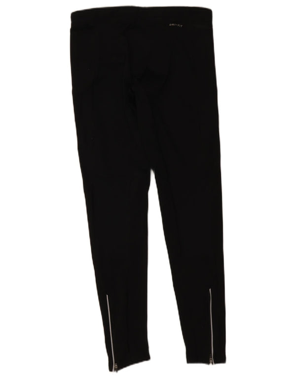 Nike Dame Dri Fit Leggings UK 12 Medium Sort Polyester