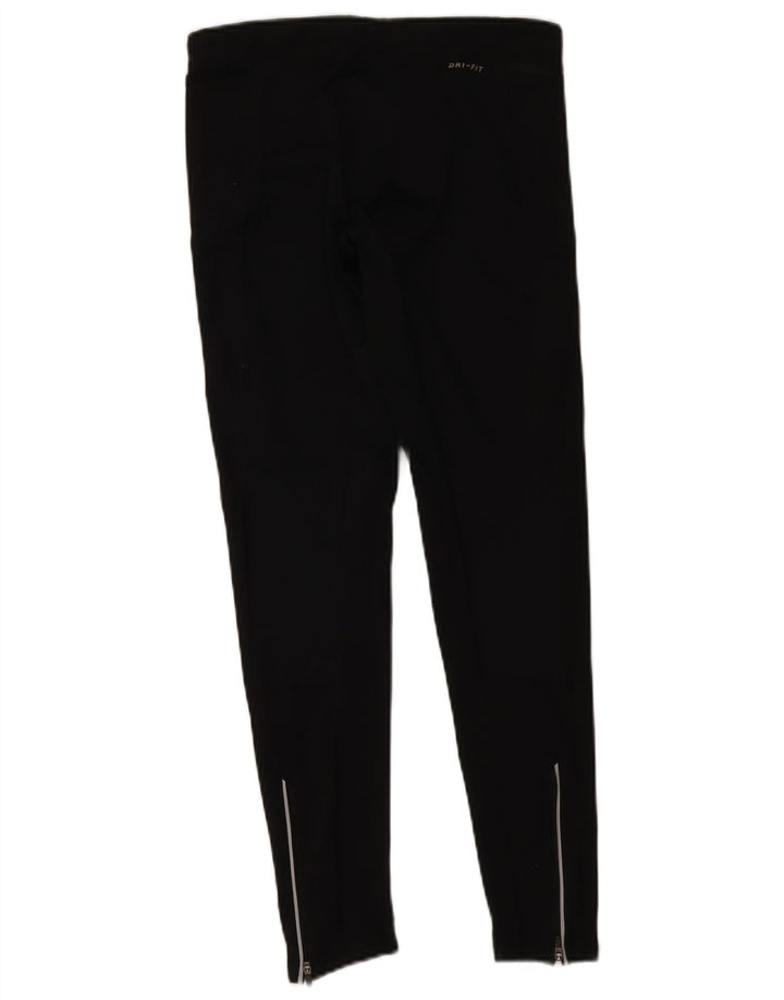 Nike Dame Dri Fit Leggings UK 12 Medium Sort Polyester