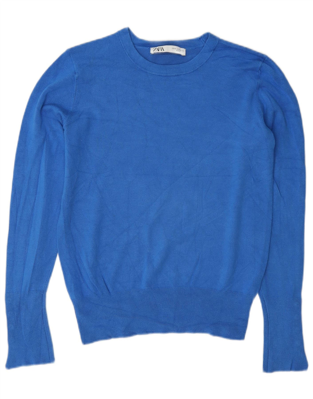 Zara Dame sweater med rund hals DK 12 Medium Blue Viscose