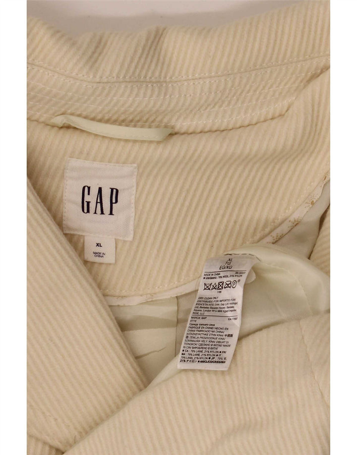 Gap Womens Pea Coat UK 18 XL Hvidstribet uld