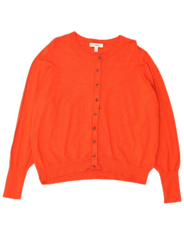 Marks & Spencer Dame Cardigan Sweater UK 22 3XL Rød Viscose