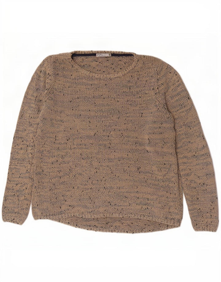 White Stuff Womens Boat Neck Jumper Sweater UK 16 Large Beige Flecked