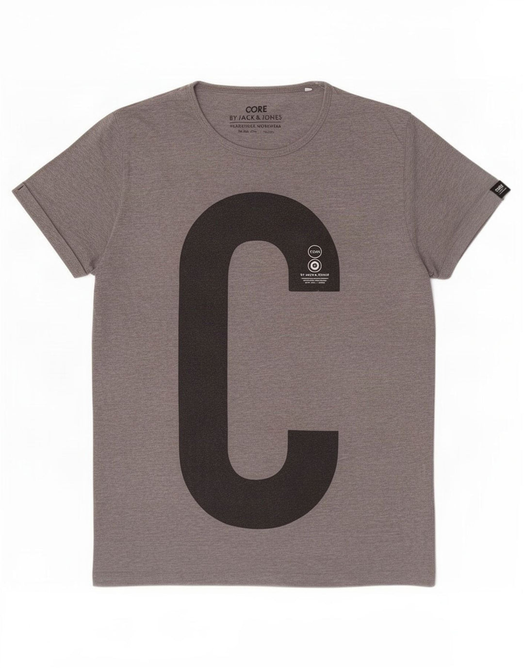 Jack & Jones Herre Core Grafisk T-Shirt Top Stor Grå Polyester