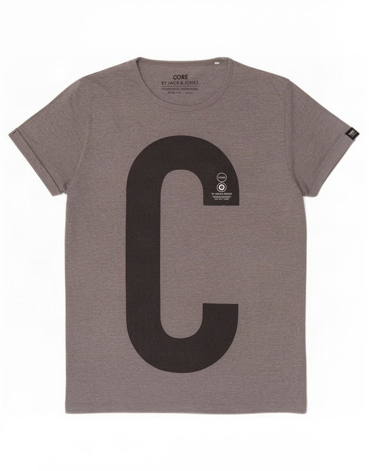 Jack & Jones Herre Core Grafisk T-Shirt Top Stor Grå Polyester