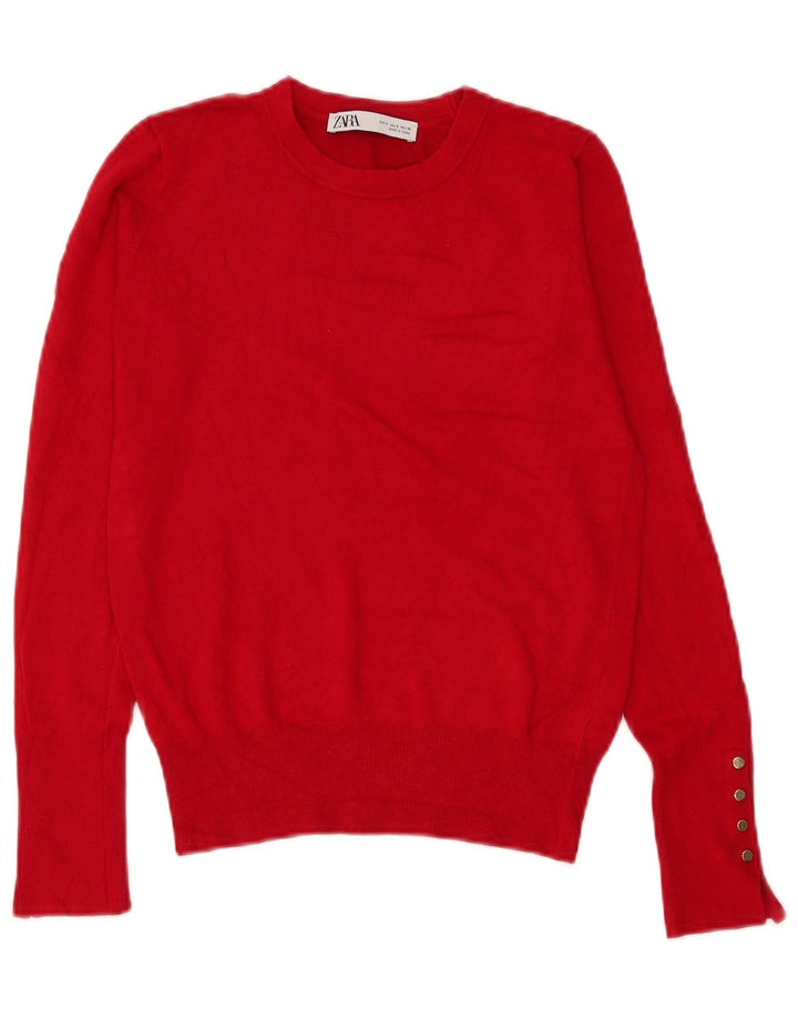 Zara Dame sweater med rund hals DK 10 Lille rød viskose