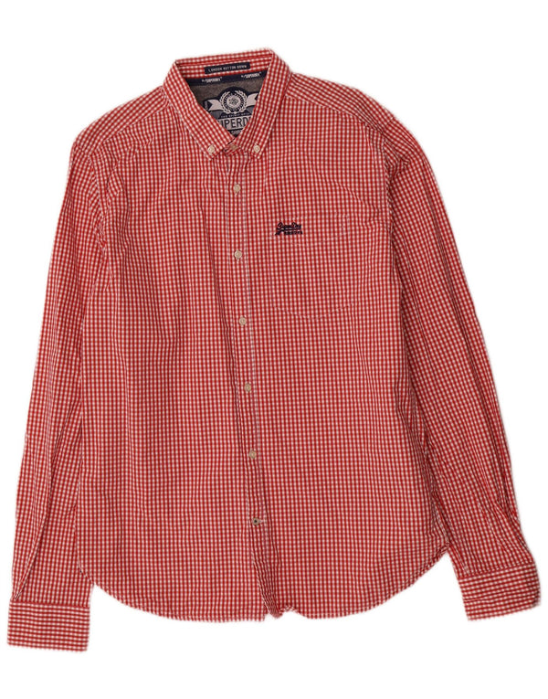 Superdry Herreskjorte XL Rød Gingham Bomuld