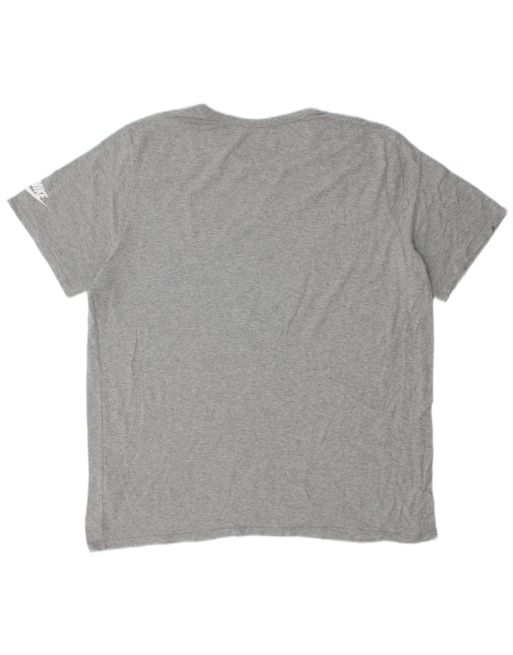 Nike Herre Athletic Cut Grafisk T-Shirt Top XL Grå Flecked Bomuld
