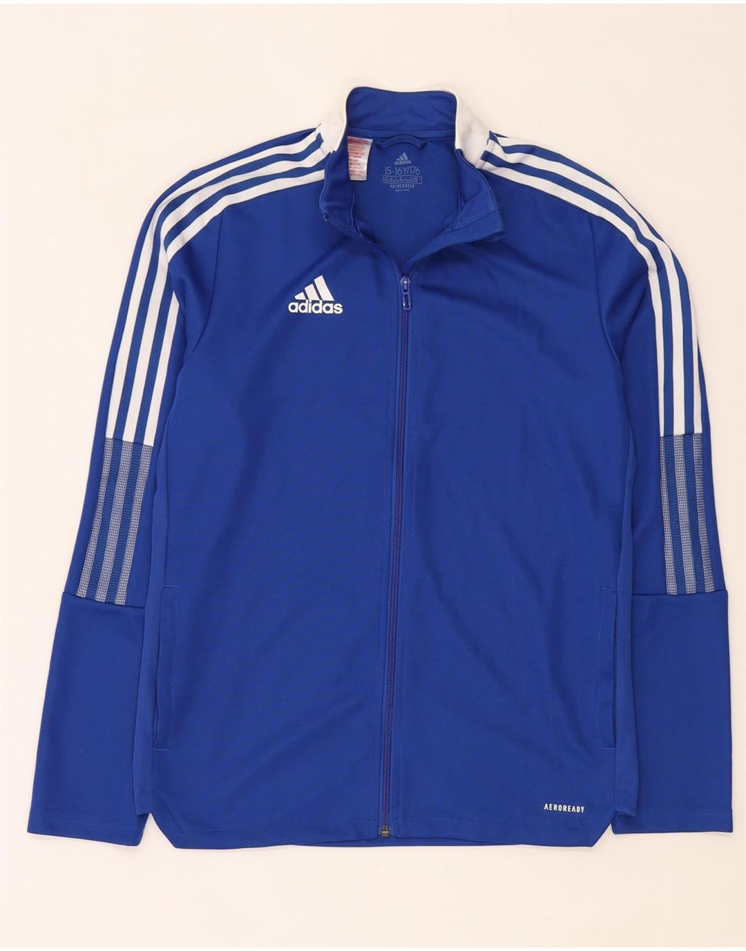 Adidas Boys Aeroready Tracksuit Topjakke 15-16 år Blå Colourblock