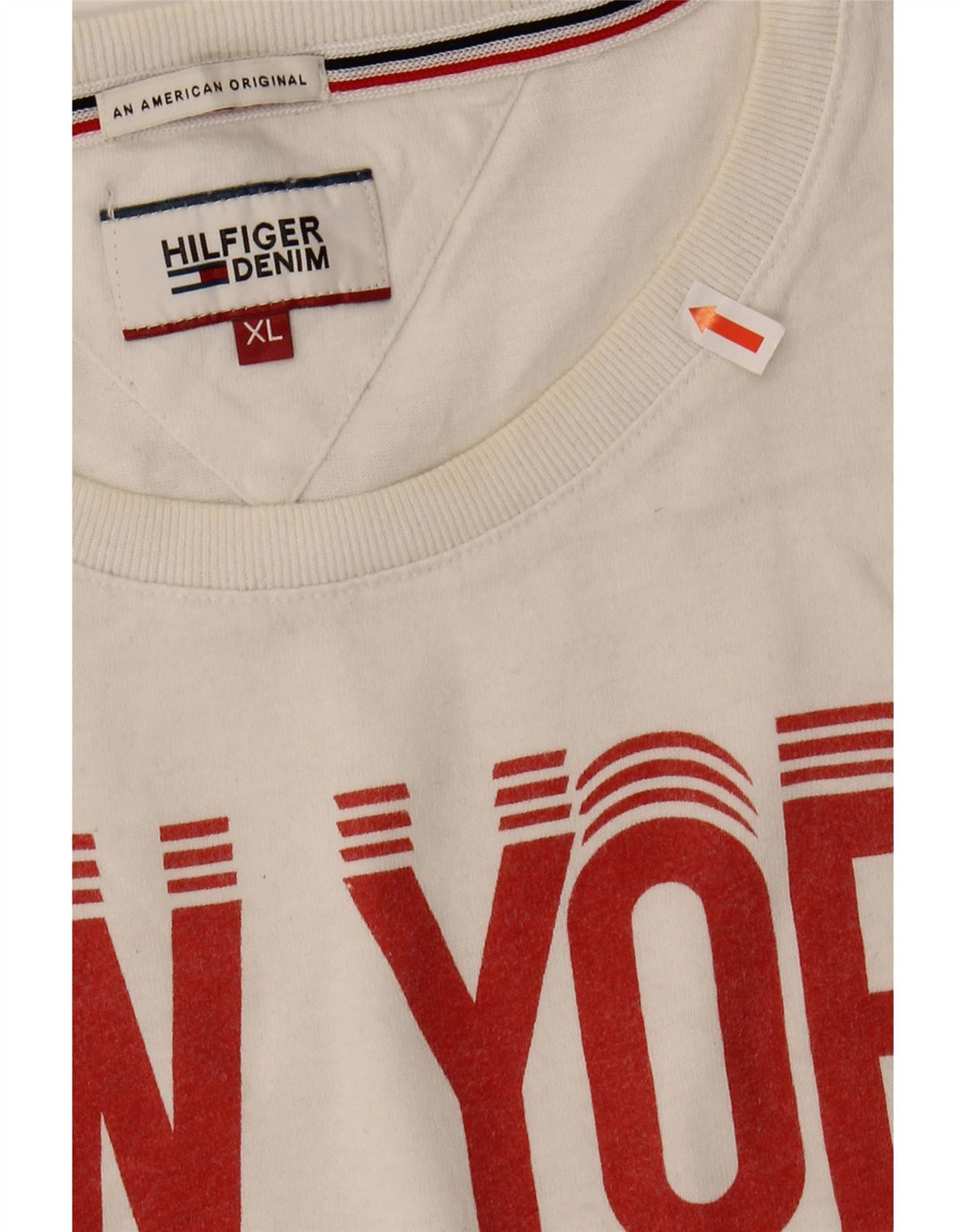 TOMMY HILFIGER Mens Graphic T-Shirt Top XL White