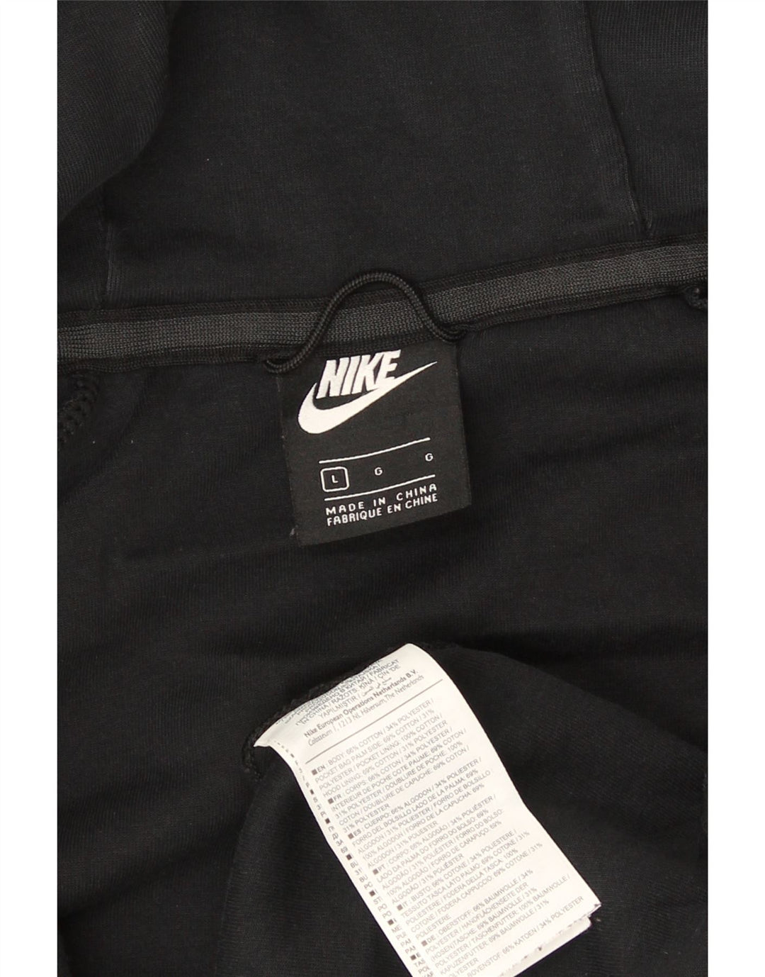 Nike hættetrøje med lynlås til mænd Stor sort bomuld