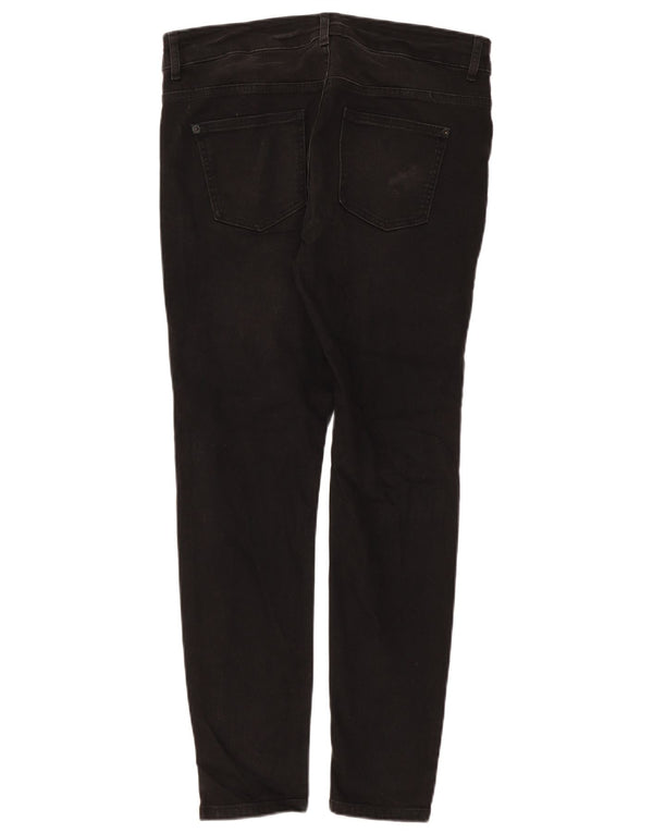 Marks & Spencer Womens Skinny Jeans UK 14 Large W34 L29 Black Cotton