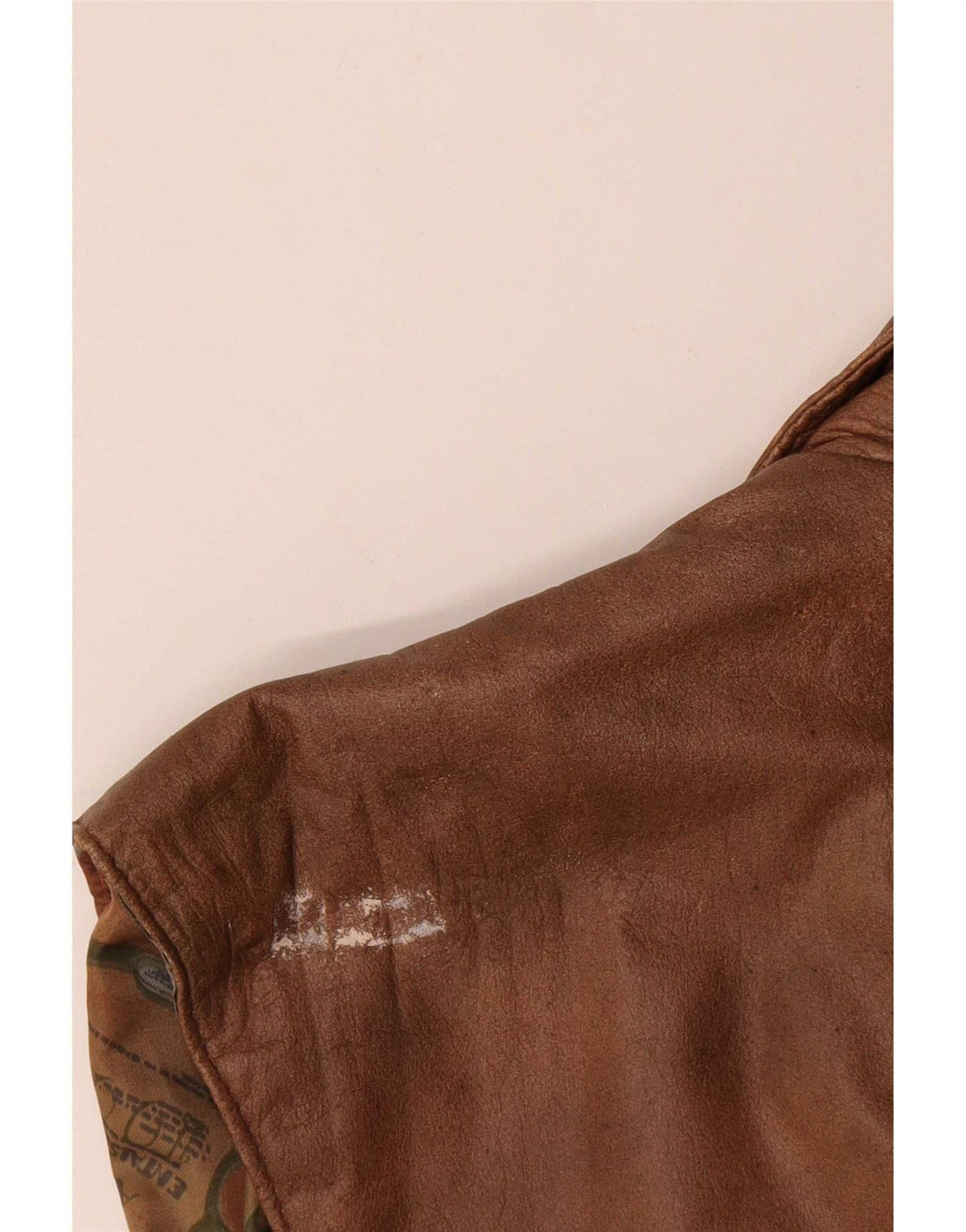 Vintage Herre Læder Gilet UK 40 Stor Brun