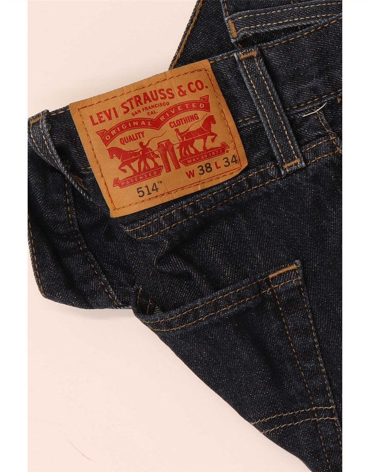 Levi's Herre 514 lige jeans W38 L34 Marineblå