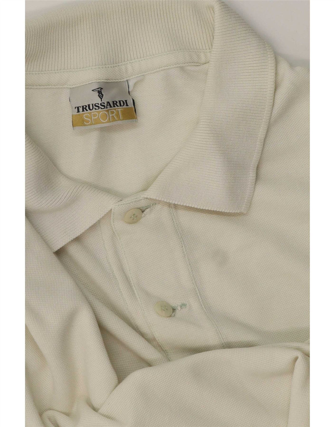 Trussardi Langærmet herre poloshirt Stor hvid bomuld
