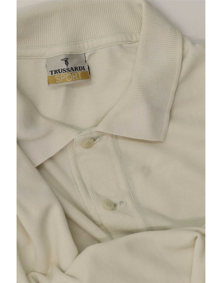 Trussardi Langærmet herre poloshirt Stor hvid bomuld