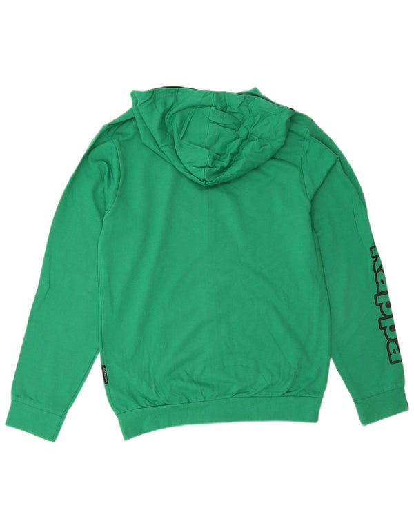 Kappa Boys Grafisk hættetrøje med lynlås 13-14 år Grøn bomuld