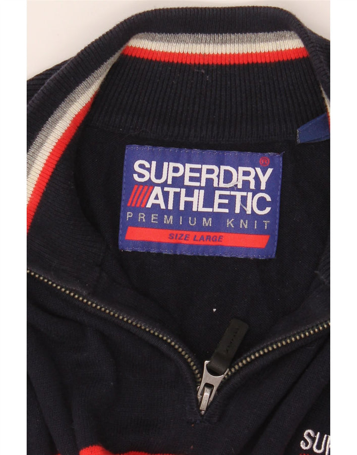 Superdry Sweater med lynlås til mænd Stor marineblå farveblok