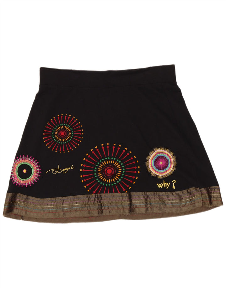 Desigual Dame Mini-nederdel XL W36 Sort Geometrisk