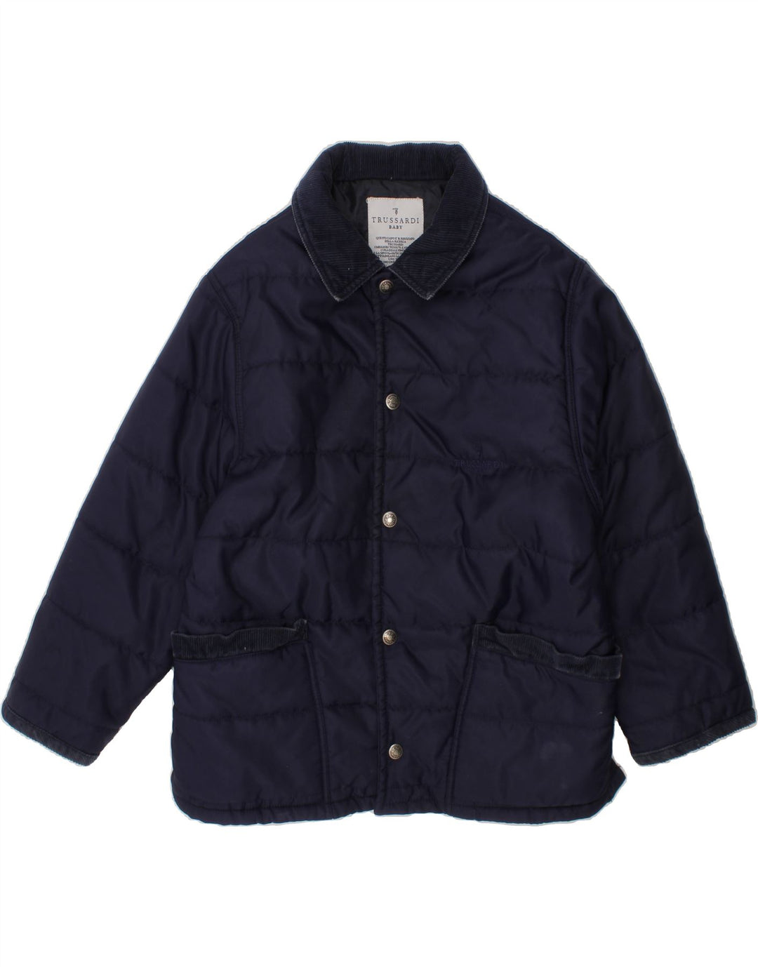 TRUSSARDI BABY Girls Padded Jacket 5-6 Years Navy Blue Polyamide Vintage Trussardi Baby and Second-Hand Trussardi Baby from Messina Hembry 
