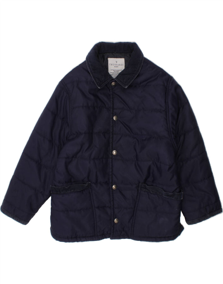 TRUSSARDI BABY Girls Padded Jacket 5-6 Years Navy Blue Polyamide Vintage Trussardi Baby and Second-Hand Trussardi Baby from Messina Hembry 