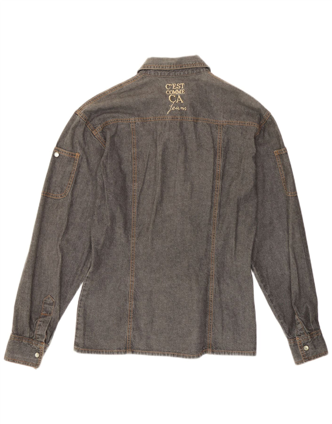 C'EST COMMECA Dame Denim Shirt UK 16 Large Grå