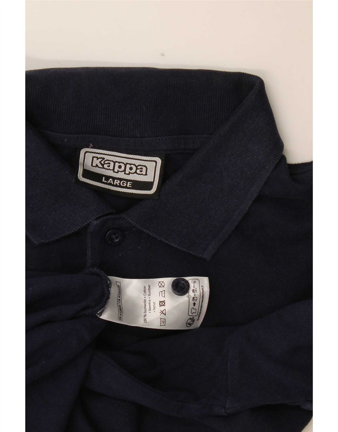 Kappa Herre grafisk poloshirt Stor marineblå bomuld