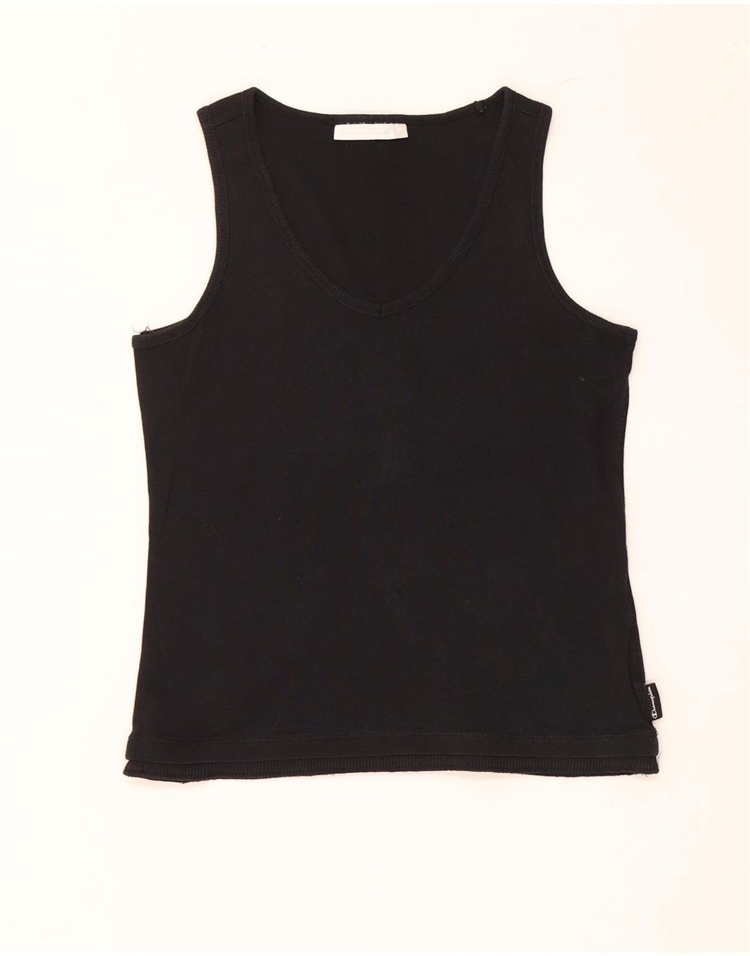 CHAMPION Womens Crop Vest Top UK 12 Medium Sort Bomuld