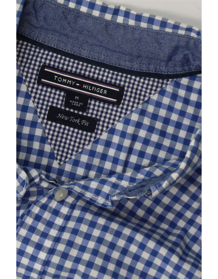 TOMMY HILFIGER Mens New York Fit Shirt Medium Blue Gingham Cotton Vintage Tommy Hilfiger and Second-Hand Tommy Hilfiger from Messina Hembry 