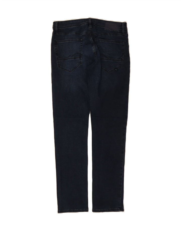 JACK & JONES Mens Distressed Slim Jeans W32 L32 Blue Cotton Vintage Jack & Jones and Second-Hand Jack & Jones from Messina Hembry 