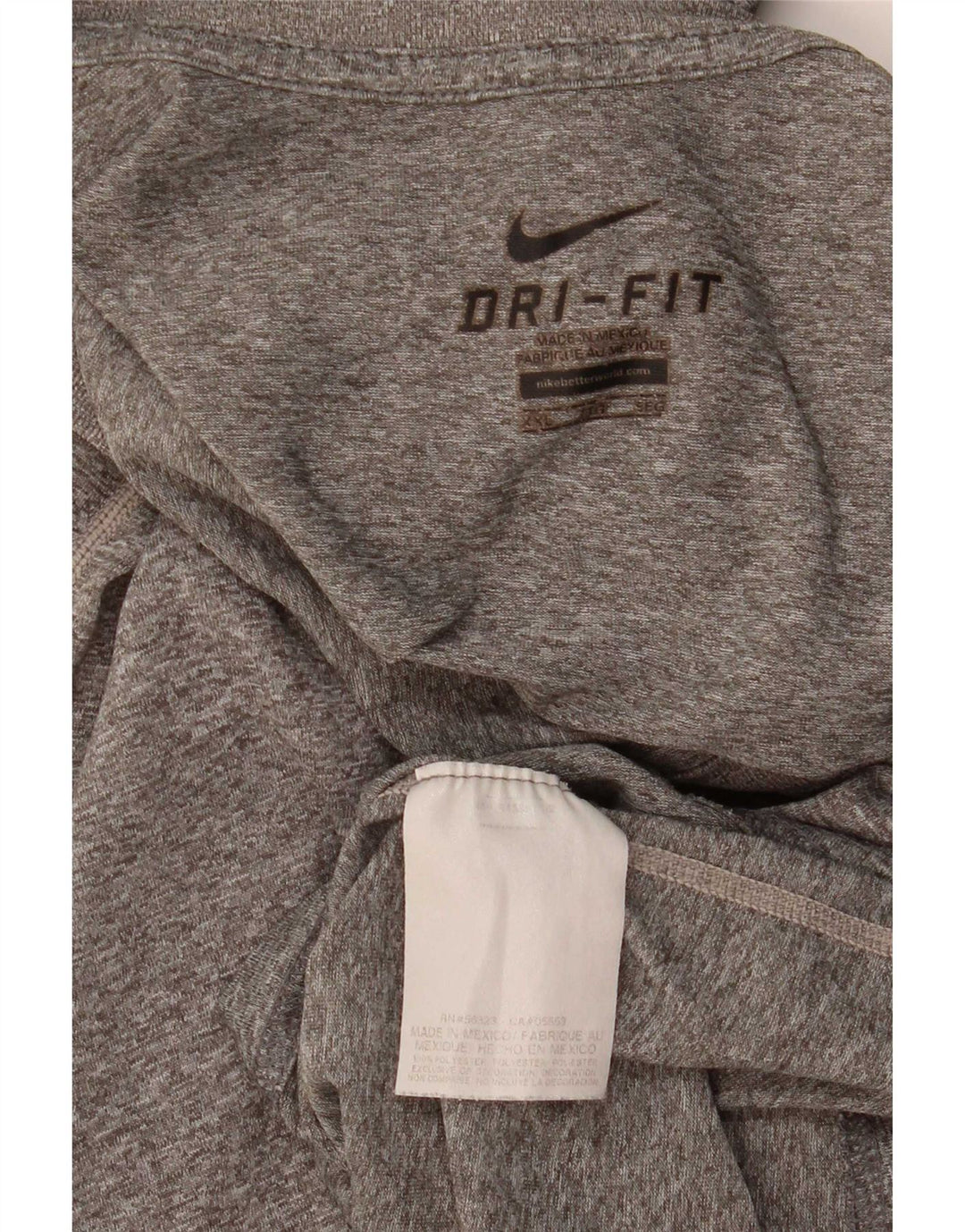 Nike Herre Dri Fit T-shirt Top 2XL Grå Flecked Polyester