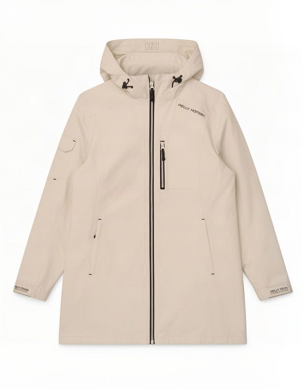 Helly Hansen Regnfrakke med hætte til kvinder UK 16 Large White Polyester