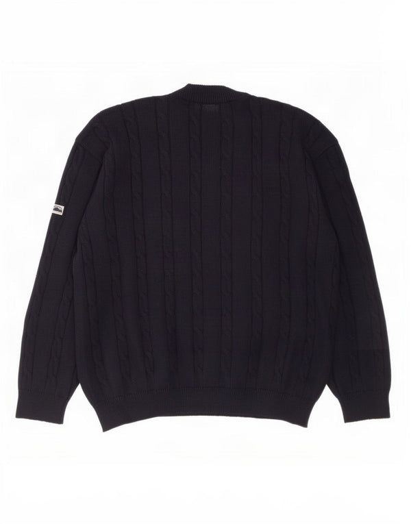 Navigare Cardigan sweater til mænd Stor marineblå uld