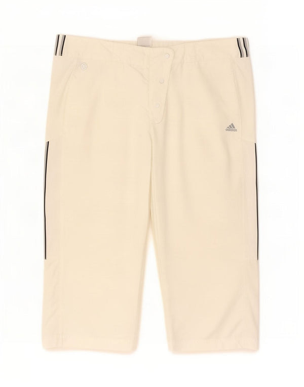 Adidas Dame Climalite Capri Bukser UK 16 Large W34 L19 Off White