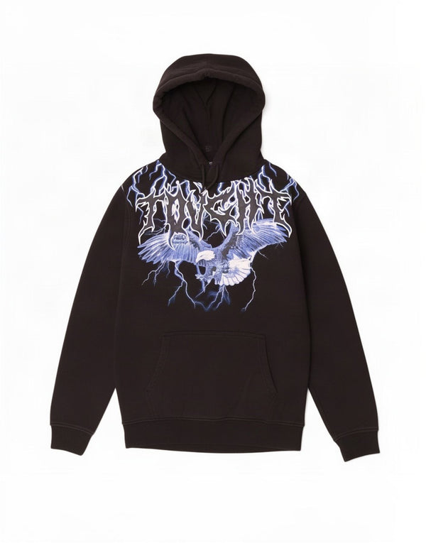 Terranova Mens Graphic Hoodie Jumper Large Black Polyester