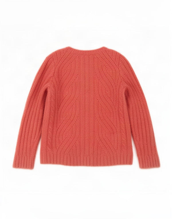 Marks & Spencer Womens V-Neck Jumper Sweater UK 12 Medium Pink Polyester