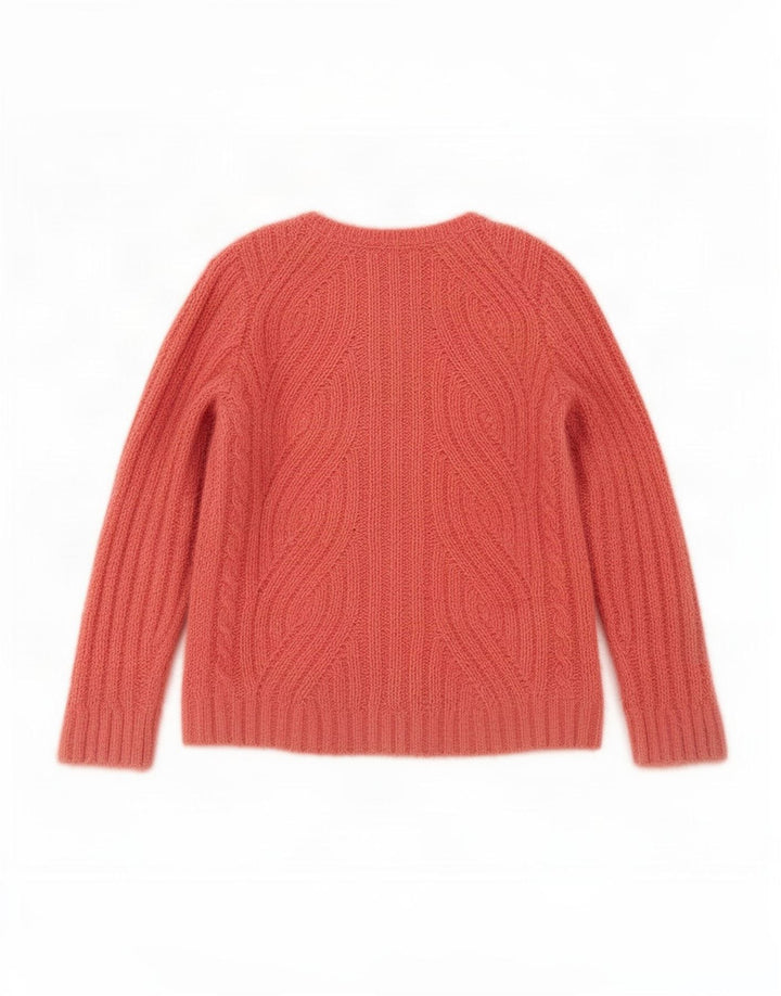 Marks & Spencer Dame V-hals sweater UK 12 Medium Pink Polyester