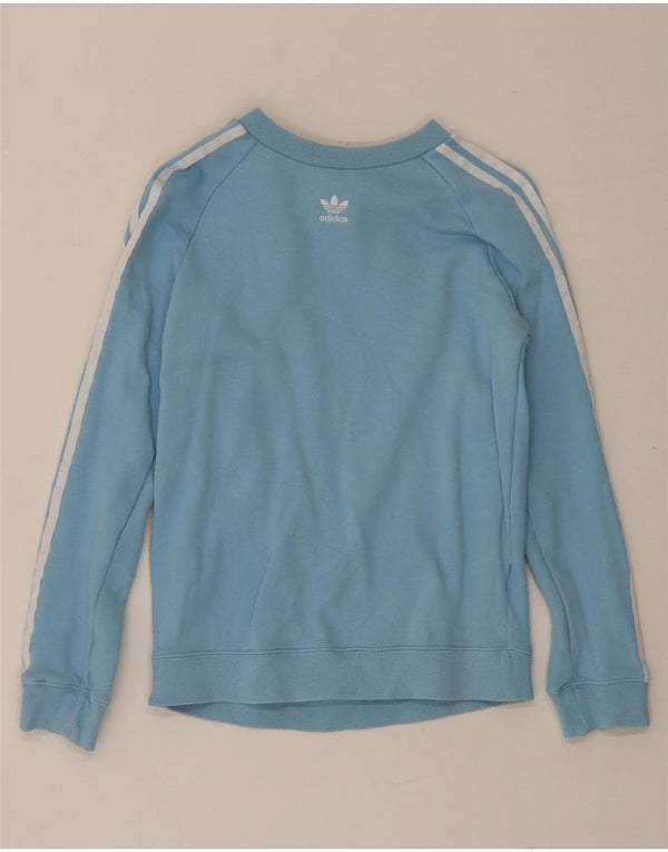 Adidas Dame Sweatshirt Jumper UK 8 Small Blue Cotton Sports