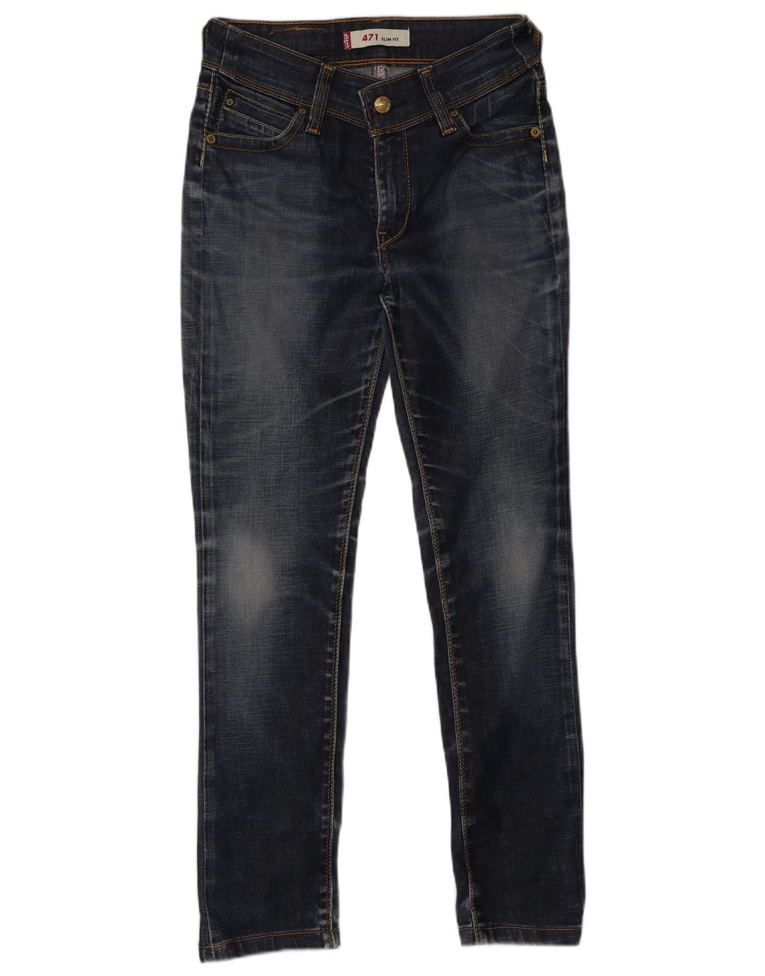 Levi's Dame 471 Slim Jeans W26 L34 Blå Bomuld
