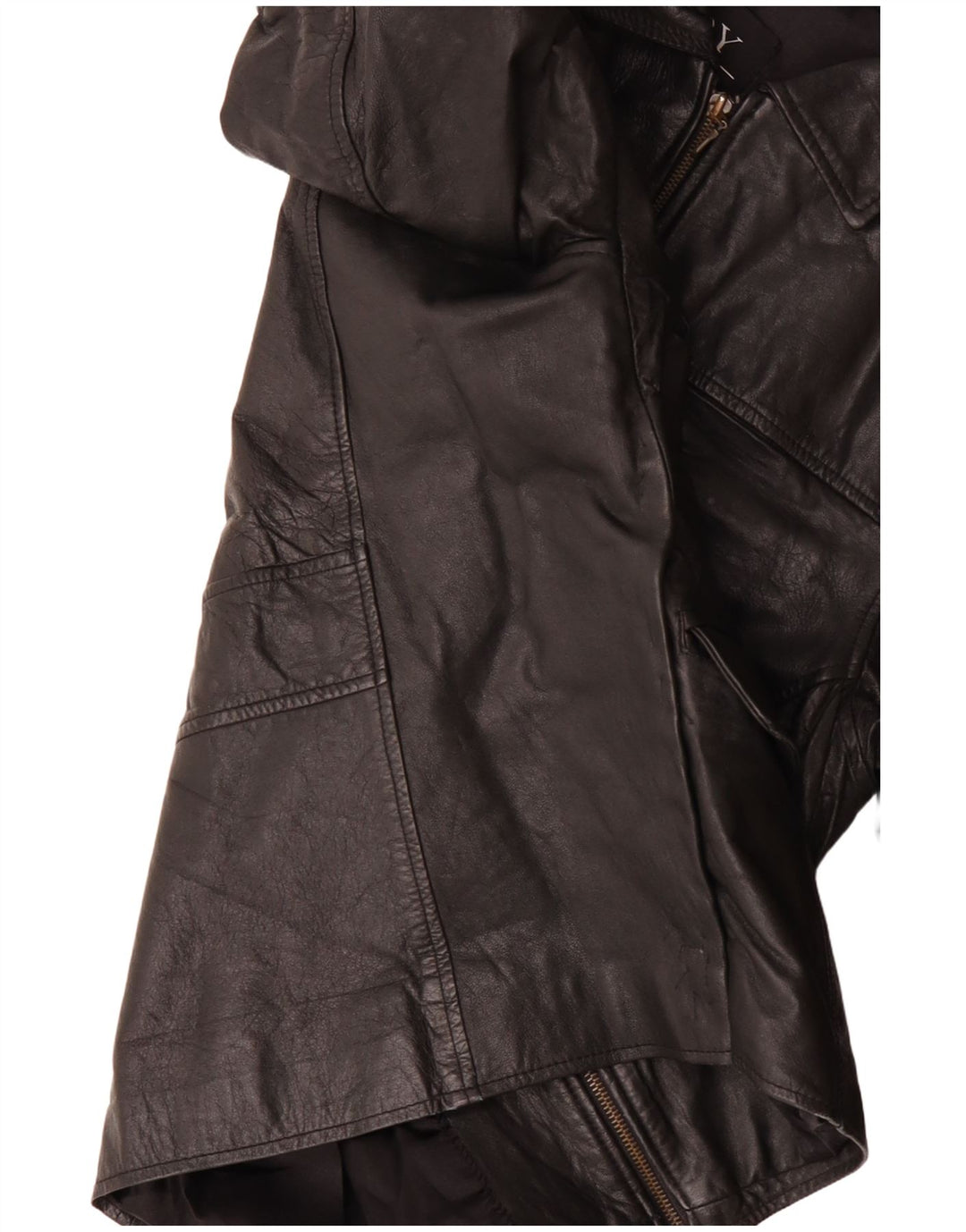 JOY Womens Oversized Leather Jacket IT 44 Medium Black Leather